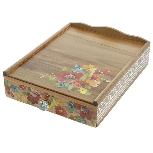 The Pioneer Woman Wildflower Whimsy 4-Compartment Wood Coffee Pod Organizer, Floral | Walmart (US)