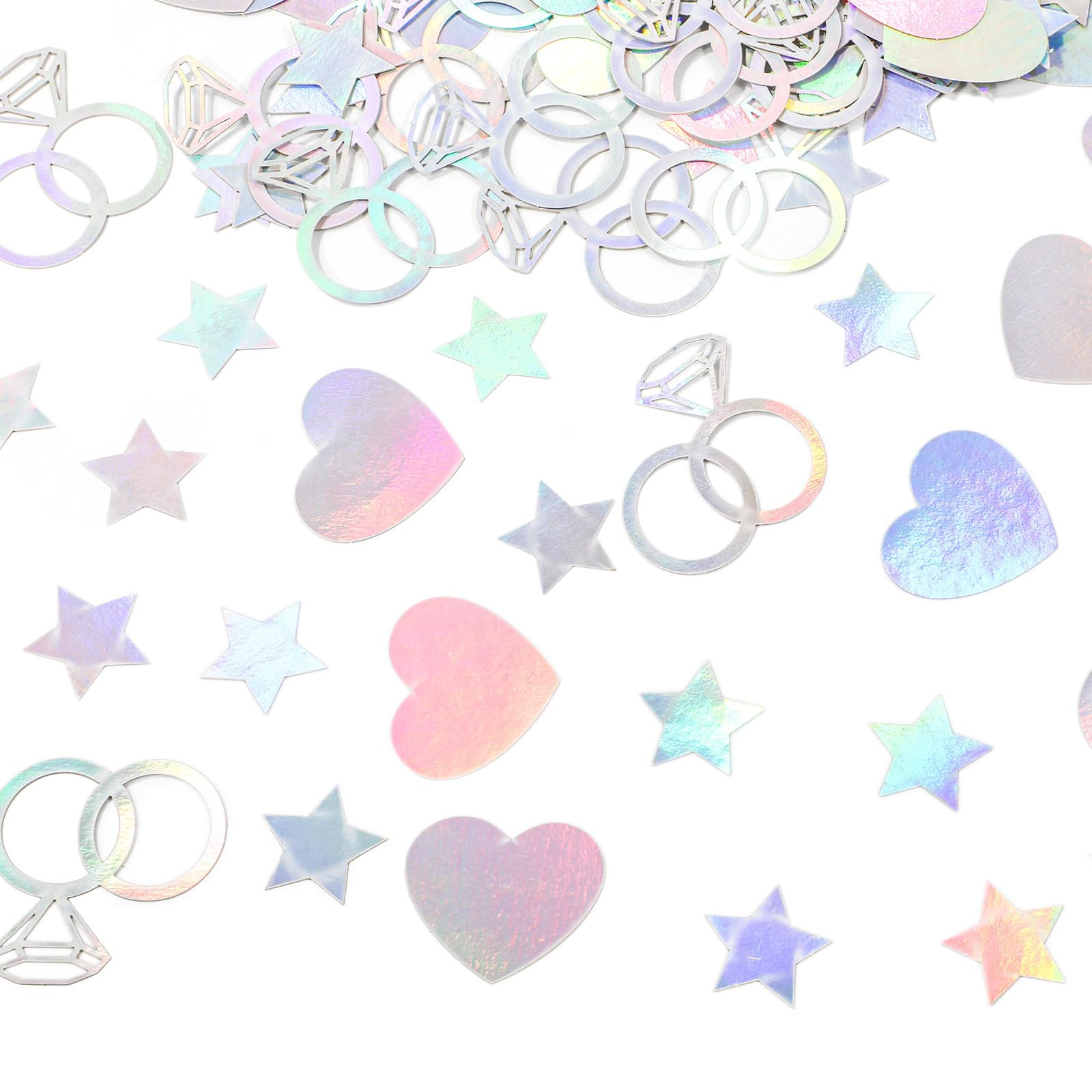 200pcs Bridal Shower Decoration Confetti, Wedding Decorations Diamond Ring Heart Star Table Confe... | Amazon (US)