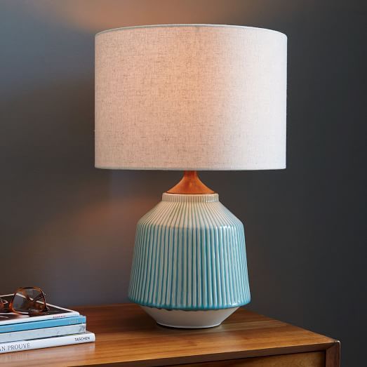 Roar + Rabbit™ Ripple Ceramic Table Lamp - Turquoise | West Elm (US)