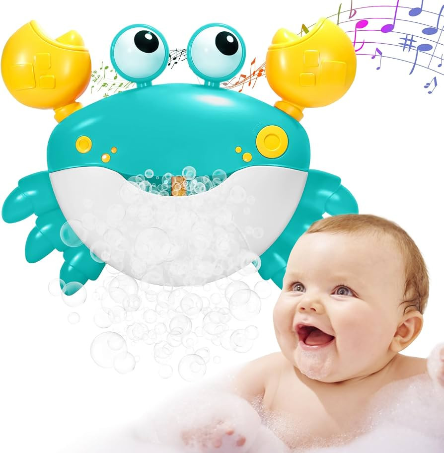 Baby Bath Toys Crab:Bubble Machine Bath Toy Bath Bubble Maker,Blow Bubbles and Plays Children’s... | Amazon (US)