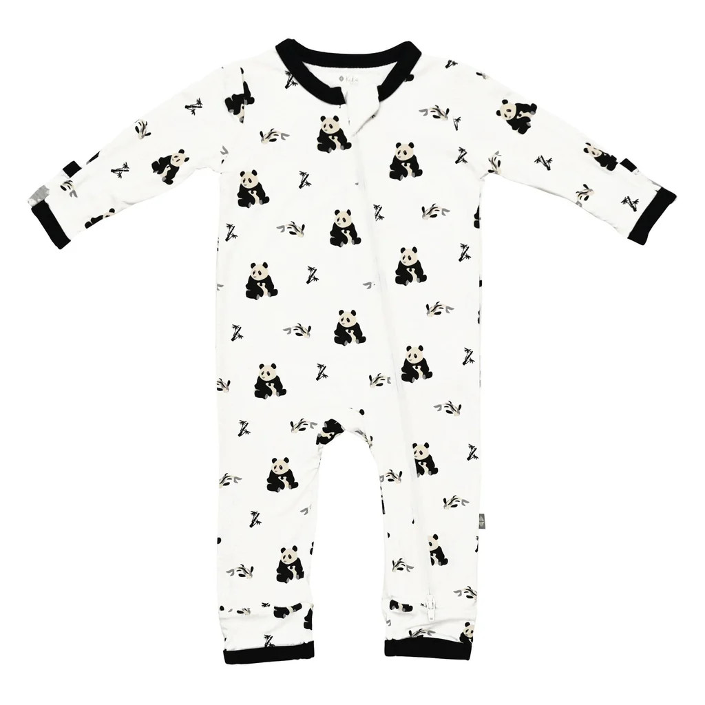 Zippered Romper in Black and White Zen | Kyte BABY