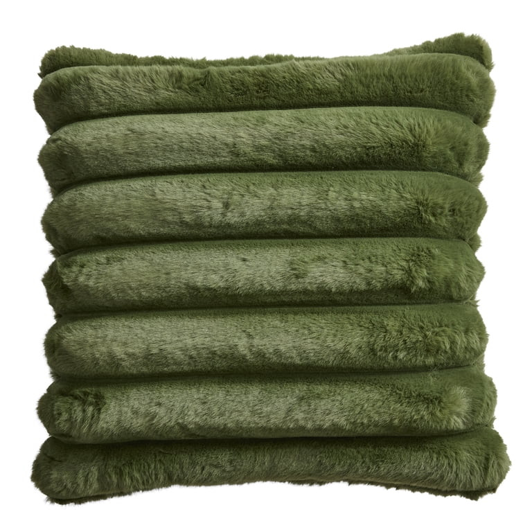 Better Homes & Gardens Green Faux Fur Channel Decorative Throw Pillow 22x22 | Walmart (US)