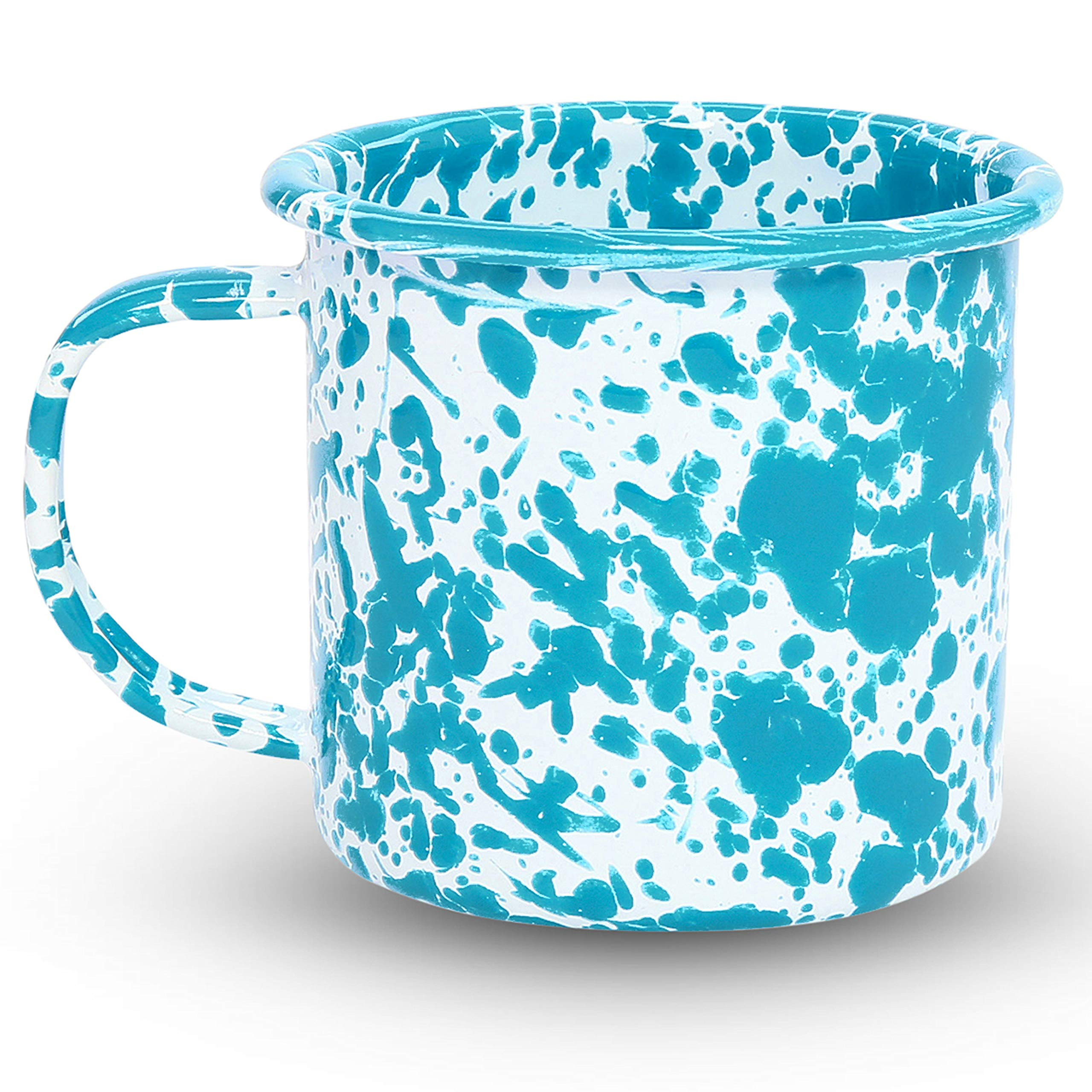 Crow Canyon Home Enamelware Mug, 12 Ounce, Turquoise/White Splatter (Single) | Amazon (US)
