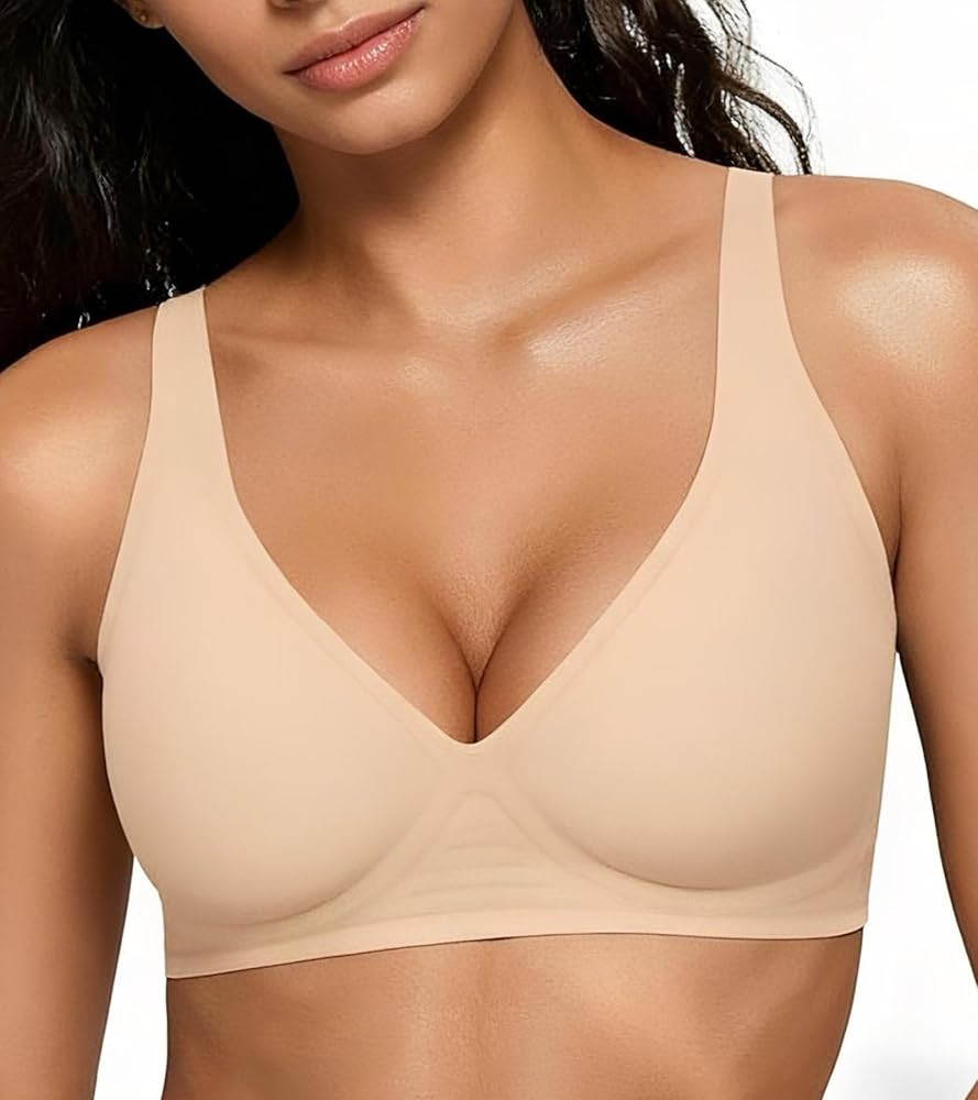 2026 Women Jelly Seamless Wireless Push Up Bras Deep V No Underwire Supportive Everyday Bra Full ... | Amazon (US)