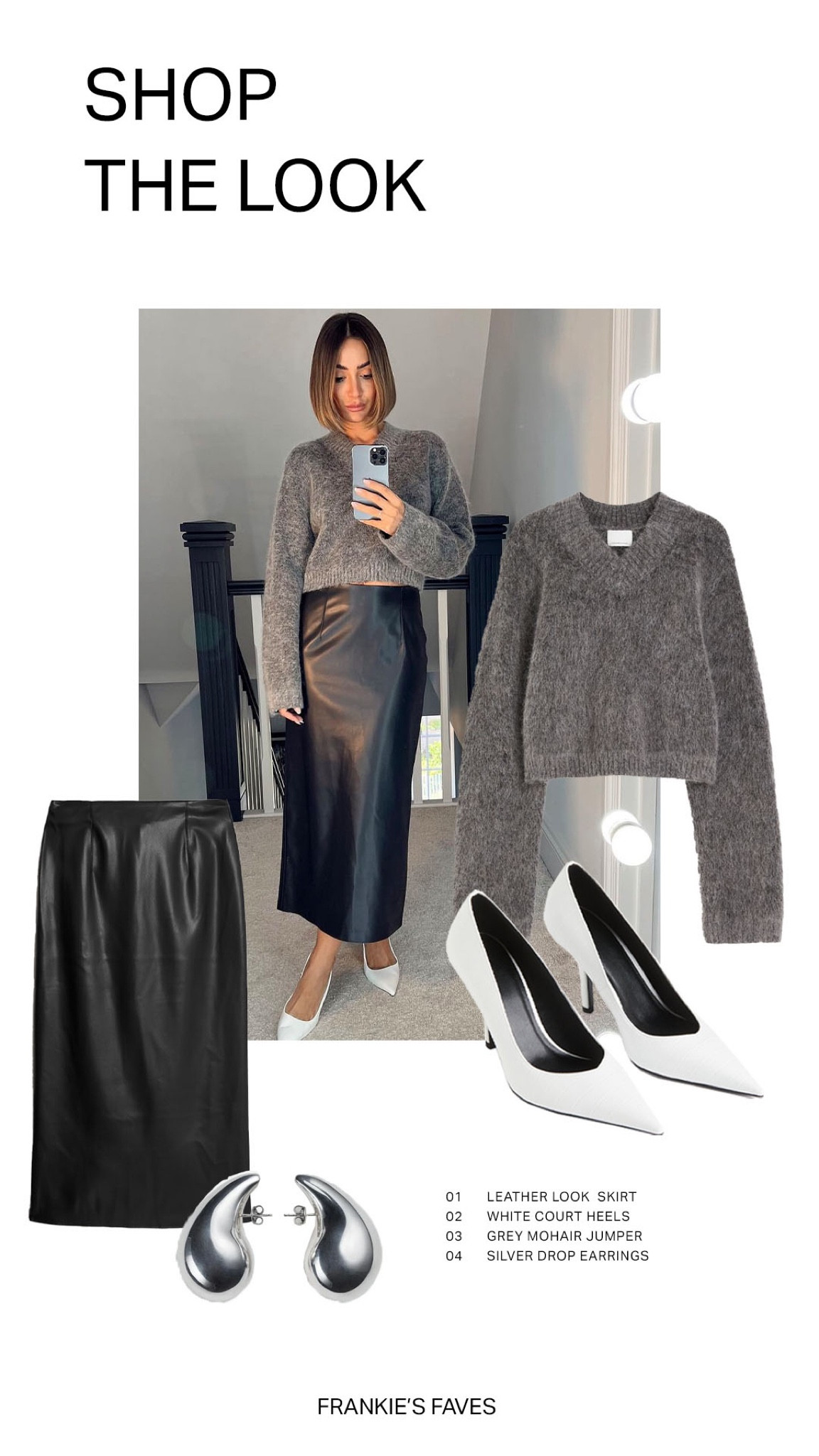 Mohair Jumper, Silver earrings, Leather midi skirt, H&M mohair, Jumper, M&S Leather Skirt

#LTKparties #LTKeurope