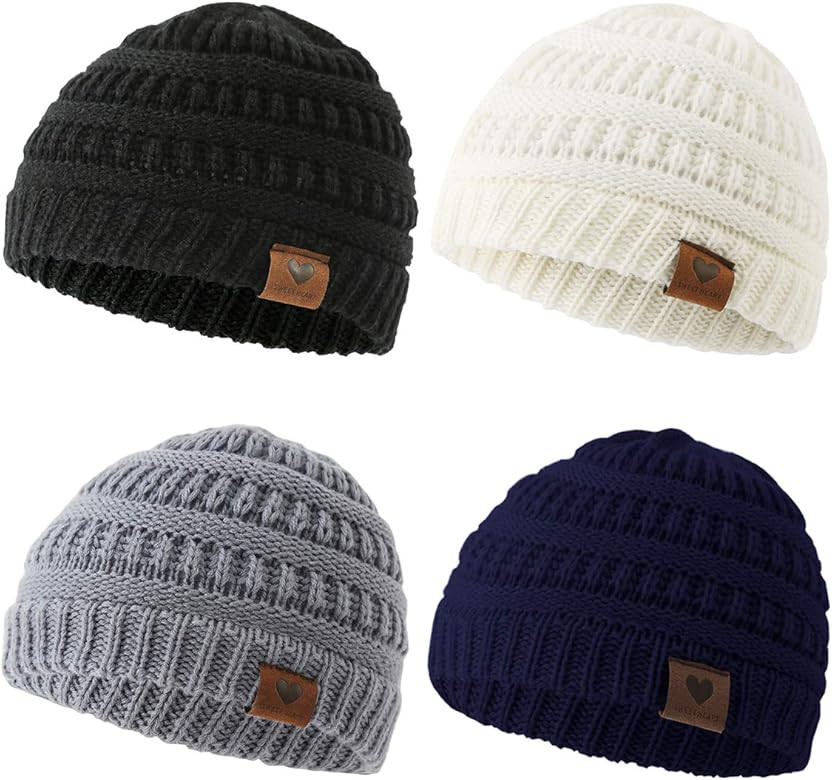 Baby Hats Infant Winter Beanie - Boy Girl Knitted Soft Caps Warm Cozy Cute Comfortable Toddler Ha... | Amazon (US)