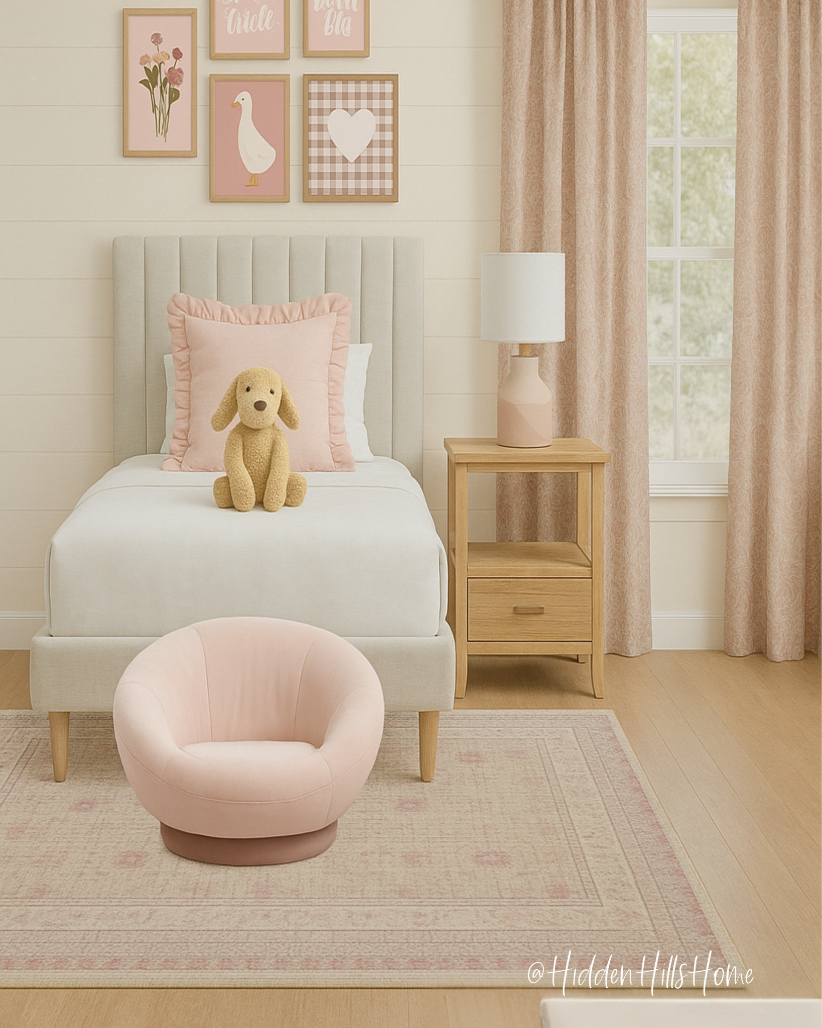 This sweet and cozy girls’ room mood board and design rendering is giving all the soft, playful vibes! It’s perfect for growing into! I pulled in muted blush tones, natural textures, and timeless prints to keep it cute and classic. Cute girls bedroom ideas, kids bedroom #girlsroom

#LTKHome #LTKSaleAlert #LTKKids