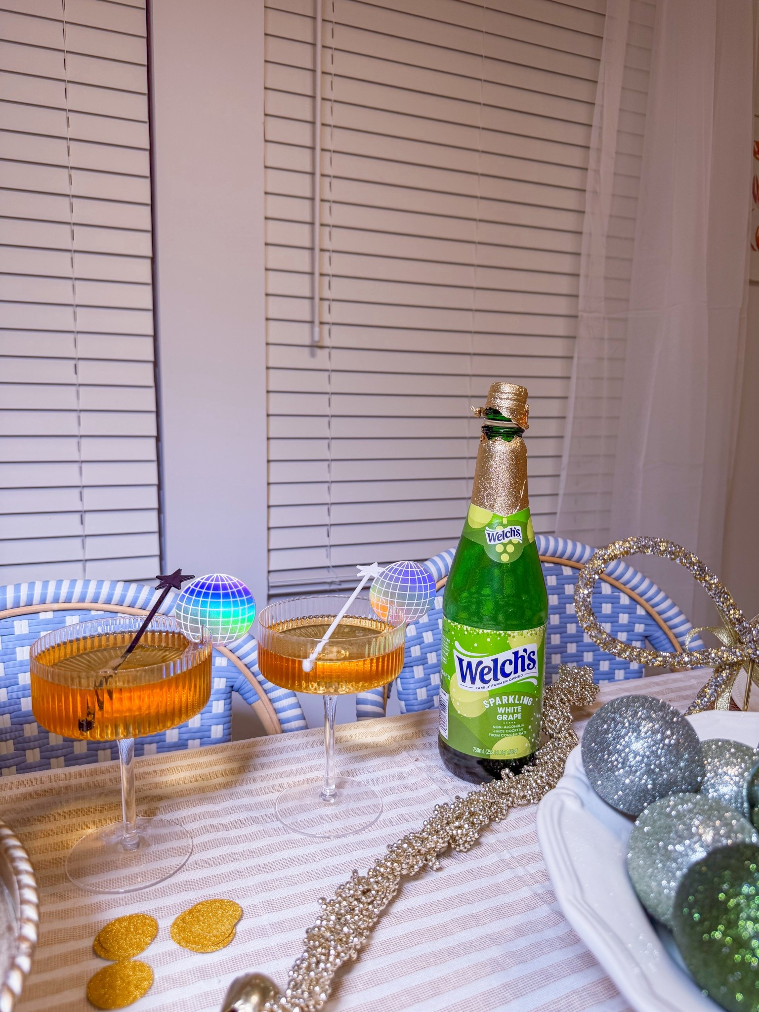 NYE countdown 🪩✨ Time to pop that sparkling white grape non-alcoholic cocktail (great idea for all pregnant ladies 💖) 🥂🍾🤍

#LTKSeasonal #LTKHome #LTKfoodie