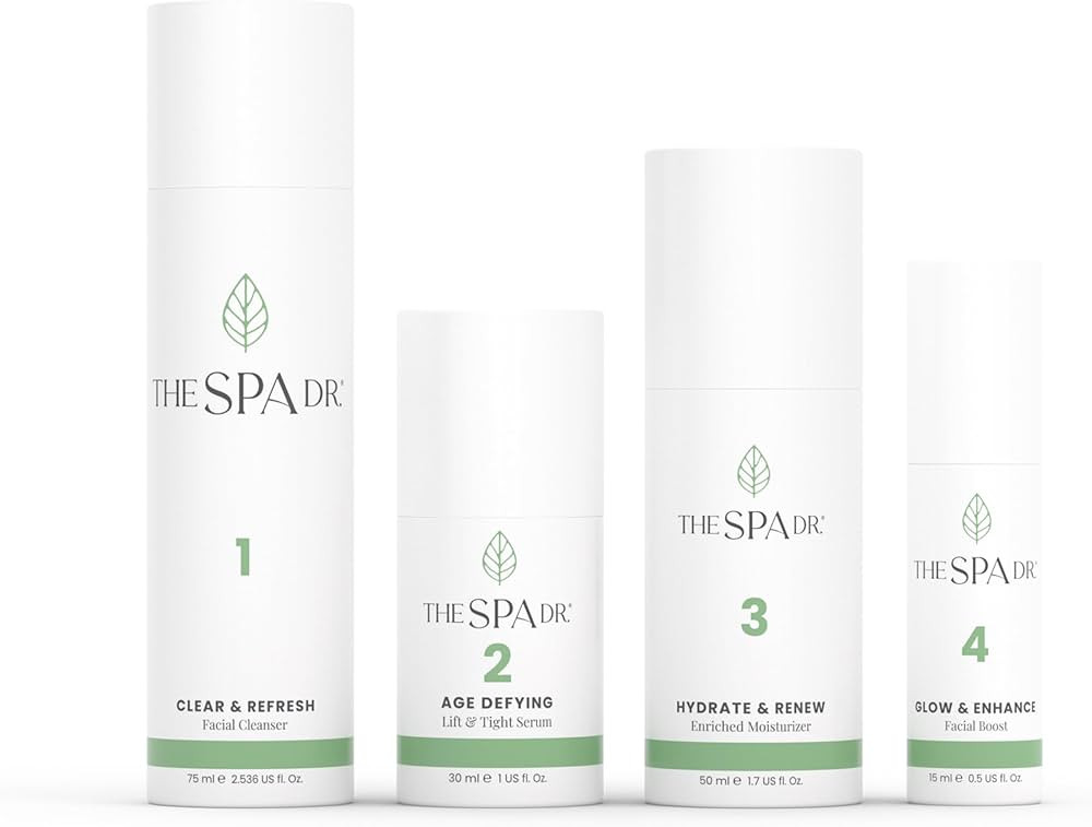 The Spa Dr. 4-Step Facial Kit for Women - 30 Day Supply Skin Care Kit - Anti Agin Facial Kit - Or... | Amazon (US)
