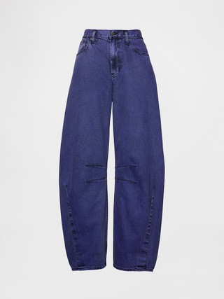 Gap × Disney Tim Burton’s The Nightmare Before Christmas Mid Rise UltraSoft Barrel Jeans | Gap | Gap (US)