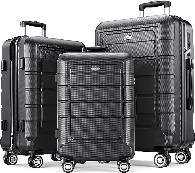 SHOWKOO Luggage Sets Expandable Suitcase Double Wheels TSA Lock (Gray) | Amazon (US)