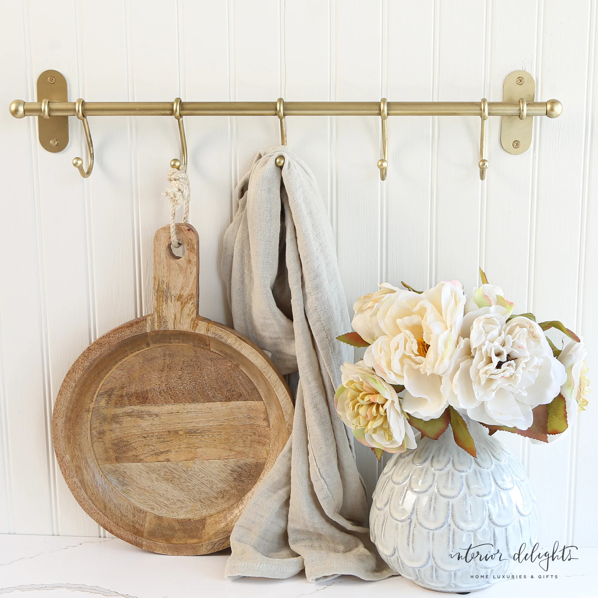 Antiqued Brass Metal Wall Hooks | Interior Delights