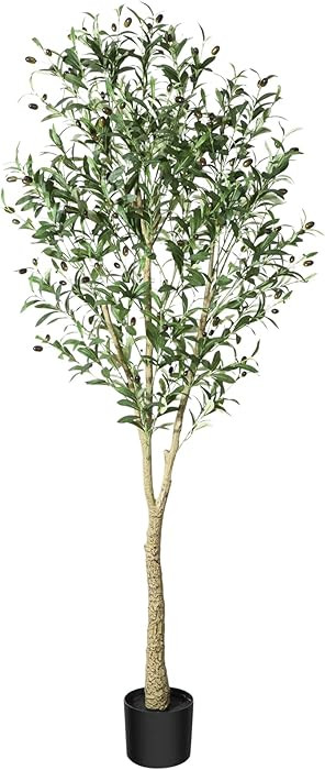 CROSOFMI Artificial Olive Tree Plant 6Ft Fake Topiary Silk Tree, Perfect Faux Plants in Pot for I... | Amazon (US)