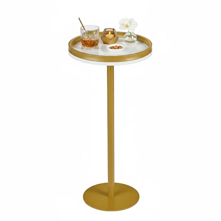 Round Drink Table,Small Pedestal Table,Small Round Side Table for Narrow Spaces,Martini Table for... | Walmart (US)