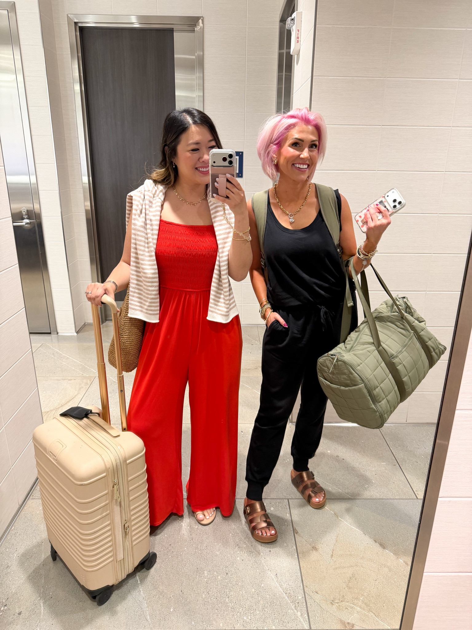 Travel outfits and luggage!
Amazon Essentials Jumpsuits: Medium