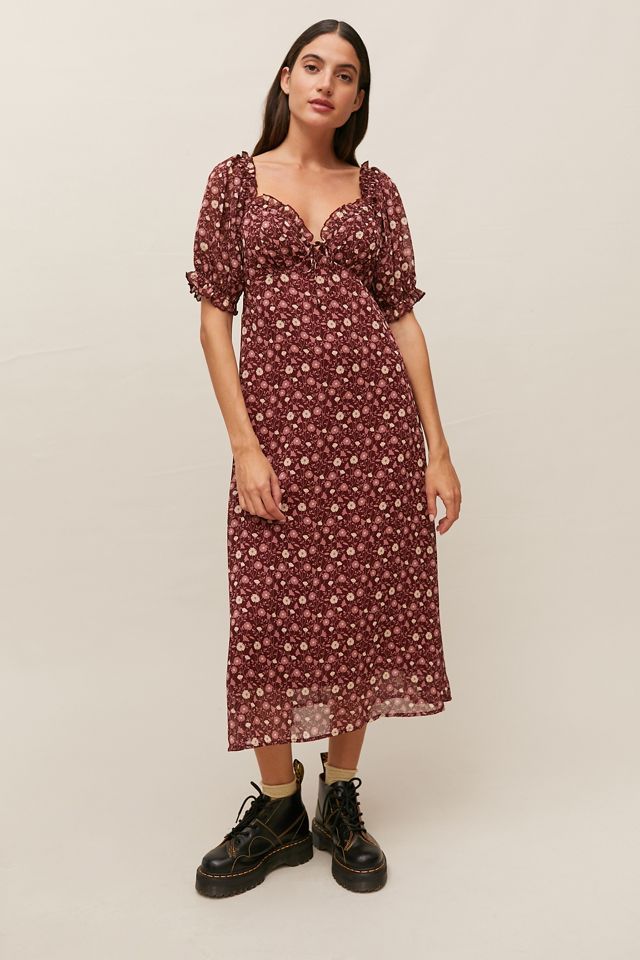 Dress Forum Floral Off-The-Shoulder Midi Dress | Urban Outfitters (US and RoW)