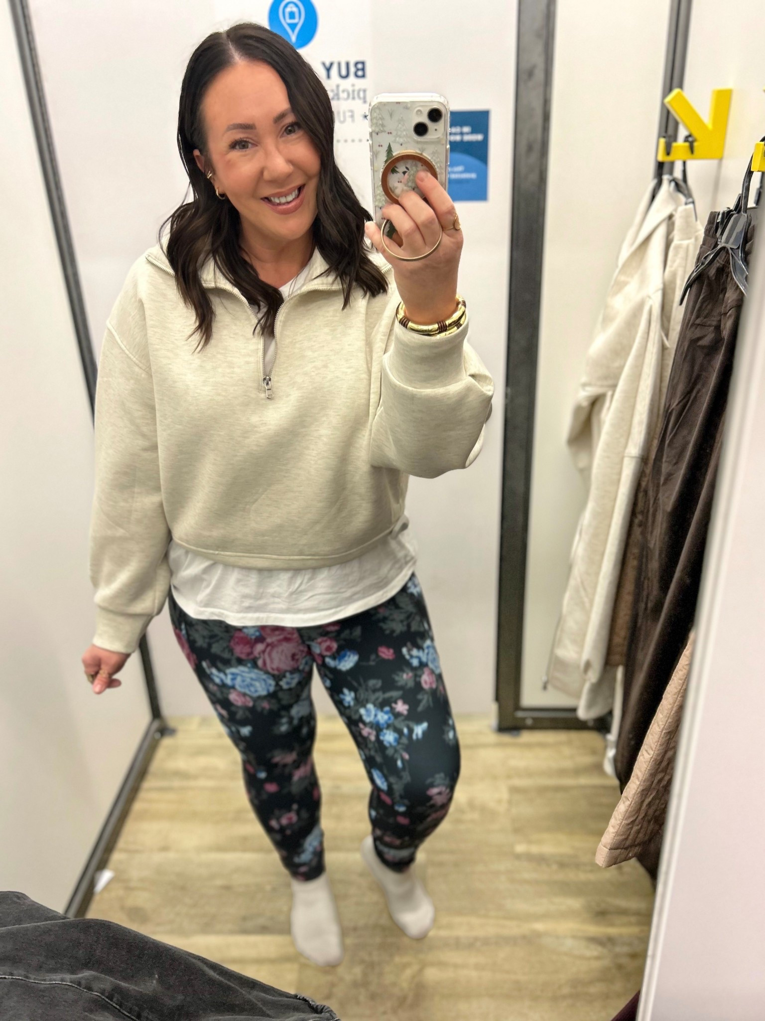 Hugh wasted powersoft leggings with pockets on sale for $16! Large full length in mine. Could also do a tall cropped length. This pattern is limited online. XL half zip pullover.  On sale for $29!  @oldnavy. @gap tee. XL  

#LTKActive #LTKSaleAlert #LTKOver40