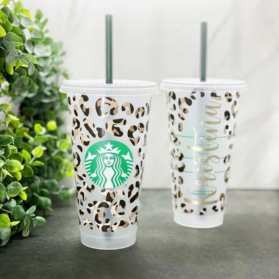 Leopard Starbucks Cup | Personalized Cheetah Print Starbucks Tumbler | Custom Starbucks Cup | Che... | Etsy (US)