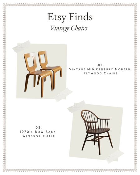 Etsy Finds: Vintage Chairs #interiordesign #homedecor #plywood #midcentury #modern #bowback #windsor 

#LTKhome