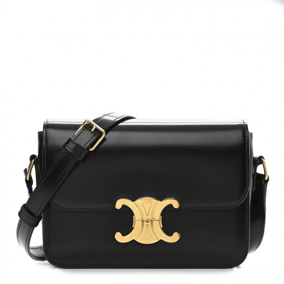 CELINE Shiny Calfskin Teen Triomphe Black | FASHIONPHILE (US)