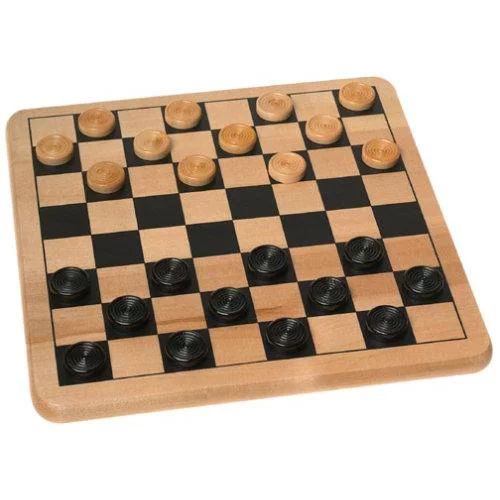 Wood Checkers & Tic Tac Toe - 2 Sided Game Board and Pieces - Walmart.com | Walmart (US)