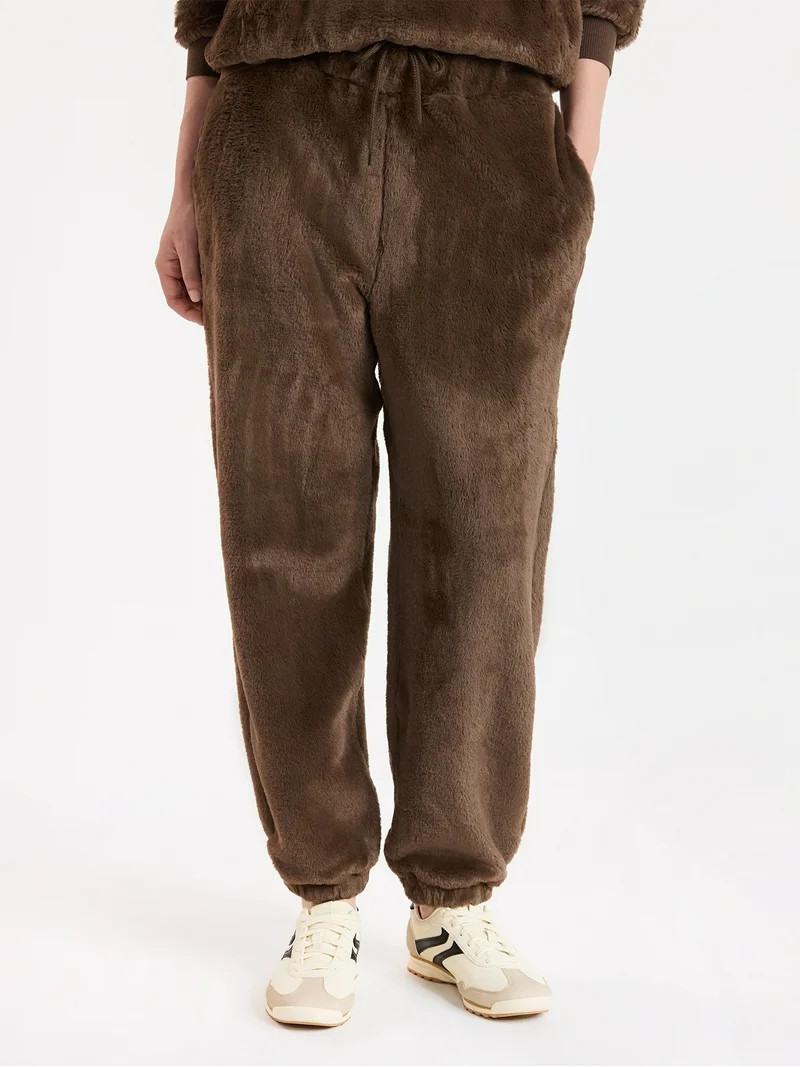 No Boundaries Faux Fur Pants, 29'' Inseam, Women's | Walmart (US)