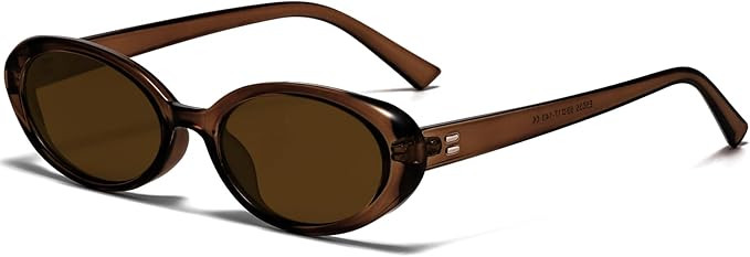 Retro Oval Sunglasses for Women Men Fashion Small Oval Sunglasses 90s Vintage Shades | Amazon (US)
