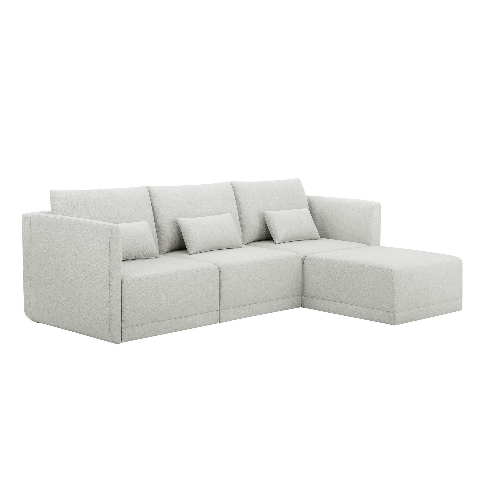 Beautiful Drew Modular Sectional Sofa with Ottoman by Drew Barrymore, Porcini Taupe | Walmart (US)