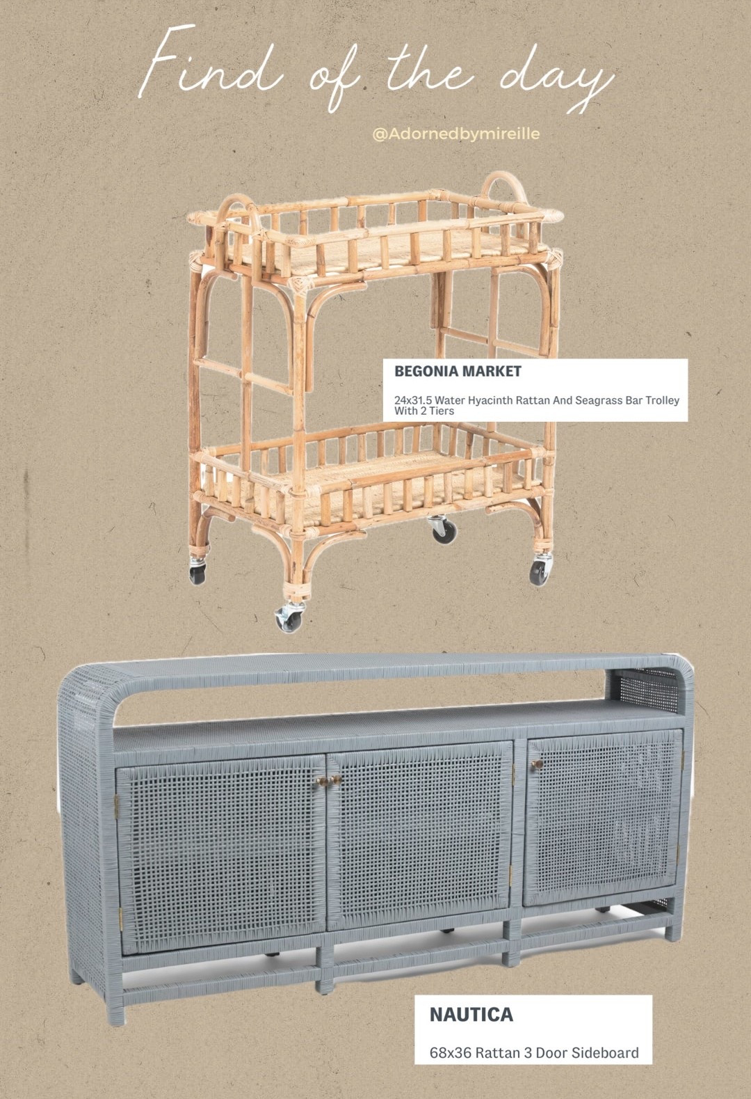 Water Hyacinth Rattan And Seagrass Bar Trolley + Rattan sideboard 🩵🫱🏽‍🫲🏻 

#springfinds #homedecor #newarrivals #springhome @Marshalls 

#LTKHome #LTKSeasonal
