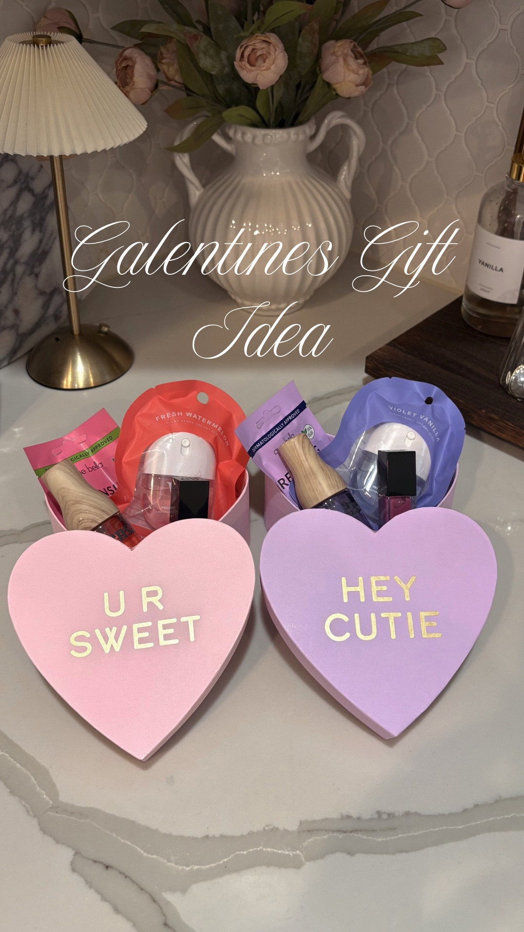 Galentines Gift Idea
Y’all how cute are these conversation heart boxes!!
I added pink and purple themed things and they would make a great bestie or teachers gift! 
#target #walmart #targetvalentines #walmartvalentines #giftidea #valentinesgift #bestiegift #galentinesgift #teachergift #giftidea #giftinspo #valentines #targetbeauty 


#LTKBeauty #LTKSeasonal #LTKFindsUnder100