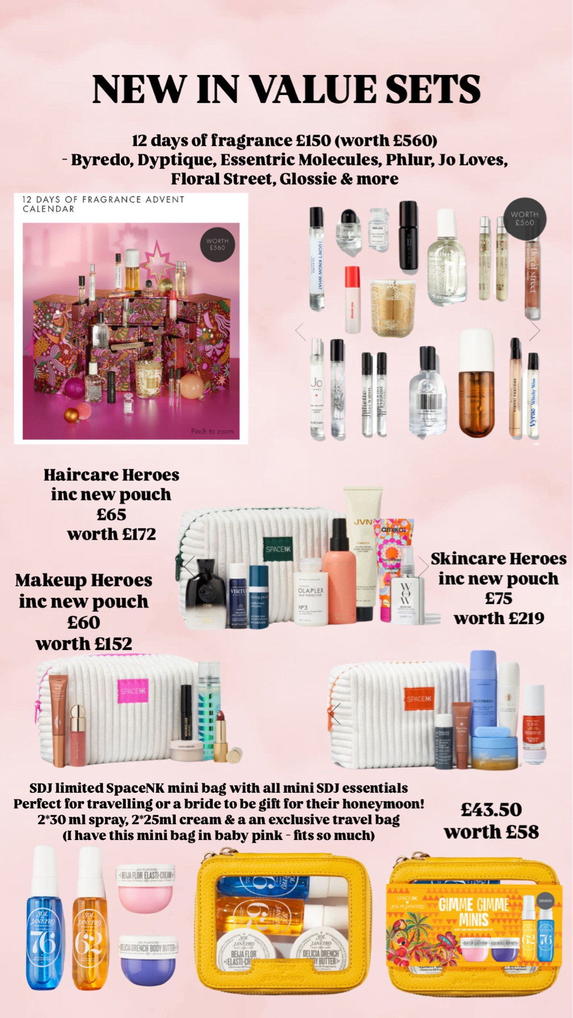 New in value sets for beauty, fragrance calendar, spacenk gift sets, makeup pouches, sol de janeiro, gifts for her 

the makeup bundle is worth it and the SDJ set - these two are my top picks if I had to choose as I use these products that are included in the sets. I absolutely love the milk primer and CT wand! 

#LTKbeauty #LTKuk #LTKgiftguide