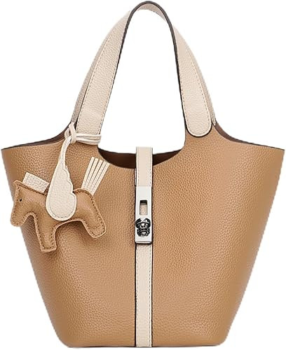 Tote Bag for Women Vegan Leather Bucket Purse for Women Top Handle Handbag Shoulder Bag with Deta... | Amazon (US)