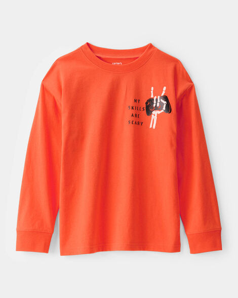 Kid Halloween Video Game Long-Sleeve Graphic Tee - Orange | Carter's Inc