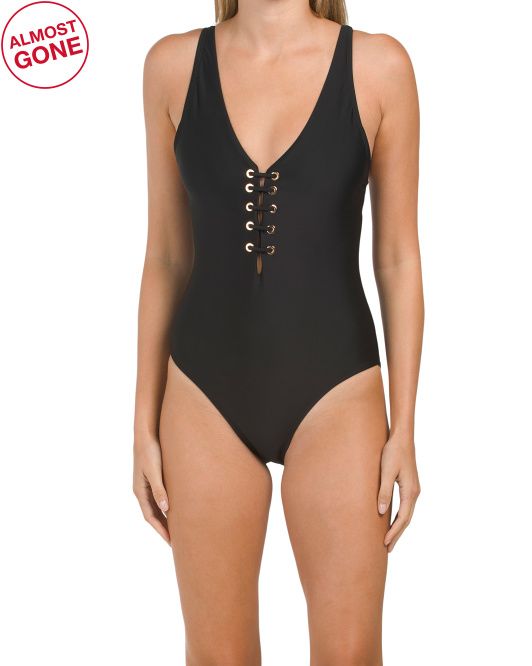 Lace Up One-piece Swimsuit | TJ Maxx