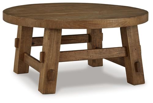 Signature Design by Ashley Mackifeld Coffee Table, 40" W x 40" D x 19" H, Warm Brown | Amazon (US)