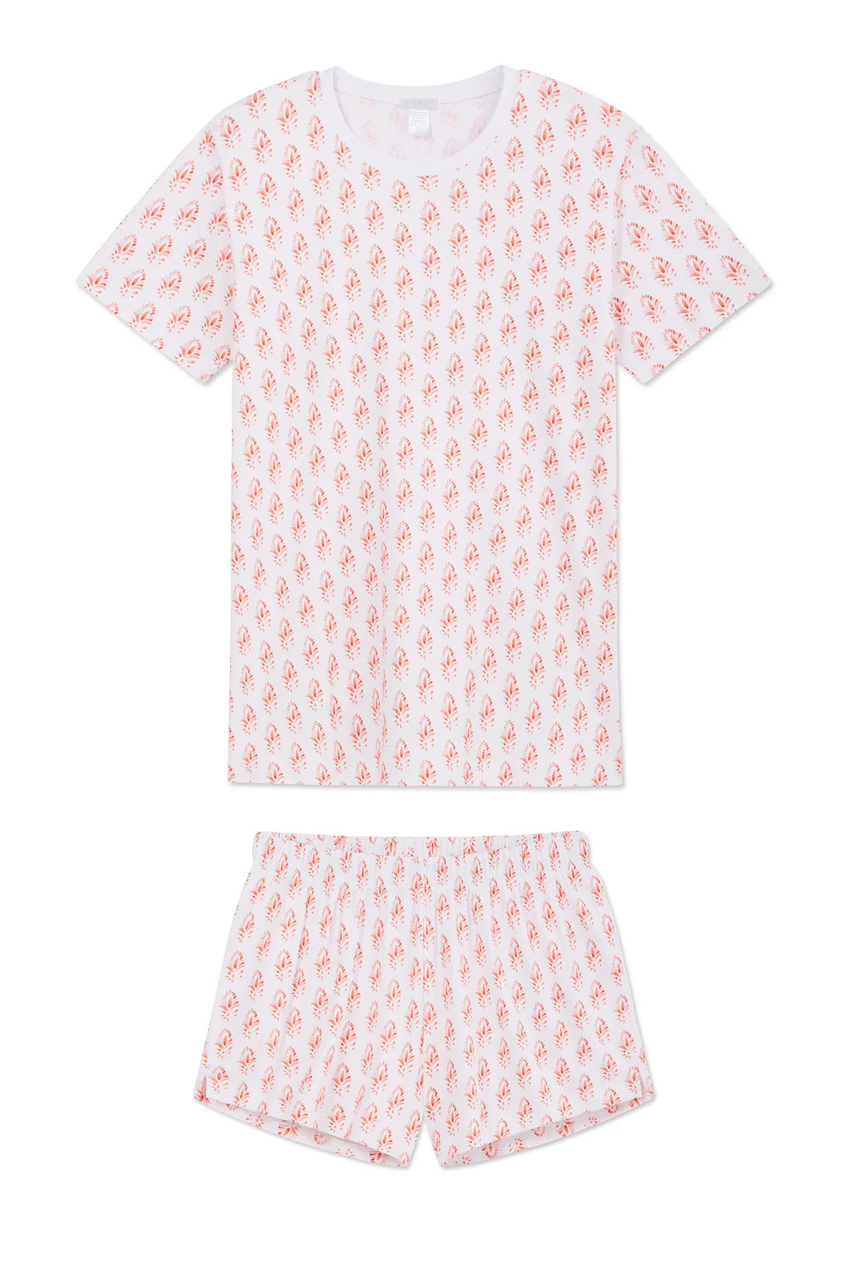 Pima Crew Shorts Set in Coral Reef Batik | Lake Pajamas