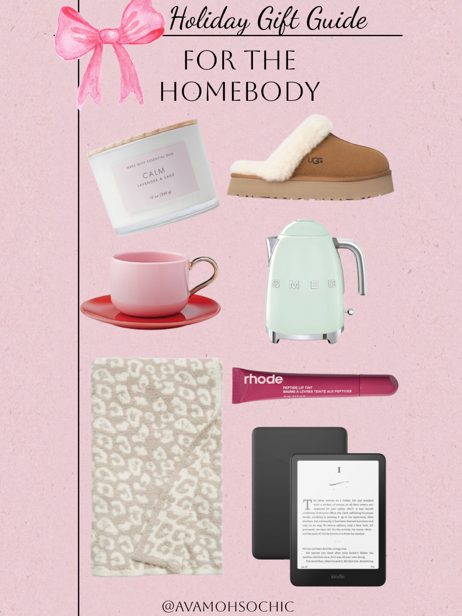 Gift Guide: for the Homebody


avamohsochic|GiftGuide|GiftsForHer|GiftsForFamily|GiftsForFriends|Smeg|KateSpade|Kindle|Rhode|UGG|Target|Blanket 

#LTKHoliday #LTKGiftGuide #LTKFindsUnder100