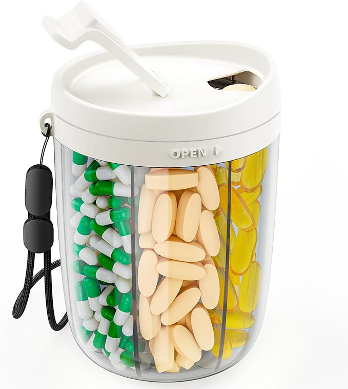 PULIV Large Supplement Organizer Bottle, Holds Plenty of 6 Various Vitamins in 1 Pill Dispenser w... | Amazon (US)