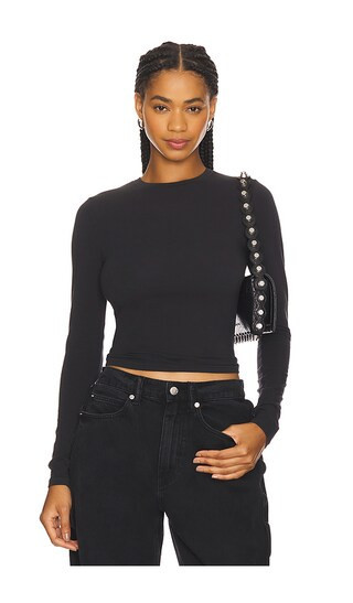 SKIMS Cotton Jersey Long Sleeve T-Shirt in Black. - size L | Revolve Clothing (Global)