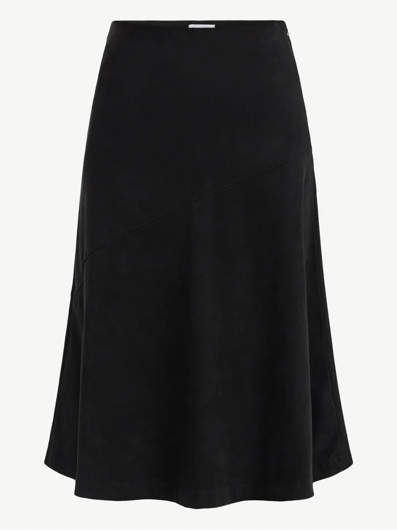 Time and Tru Women's Faux Suede Midi Skirt, 31" Length, Sizes 0-18 | Walmart (US)