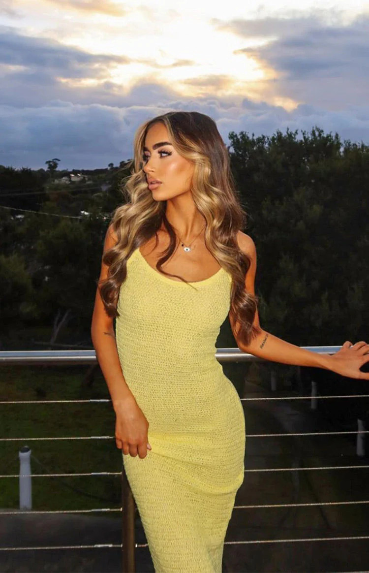 Ezra Yellow Maxi Dress | Beginning Boutique (US)