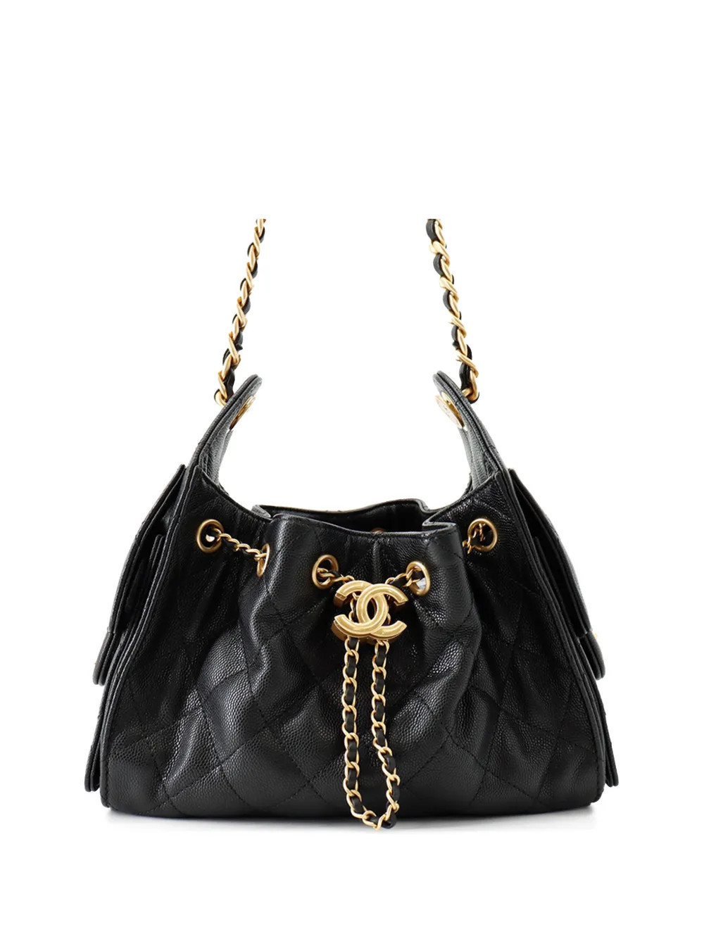 CHANEL Pre-Owned 2021-2026 Mini Quilted Caviar Chanel 25 hobo bag - Black | Farfetch Global