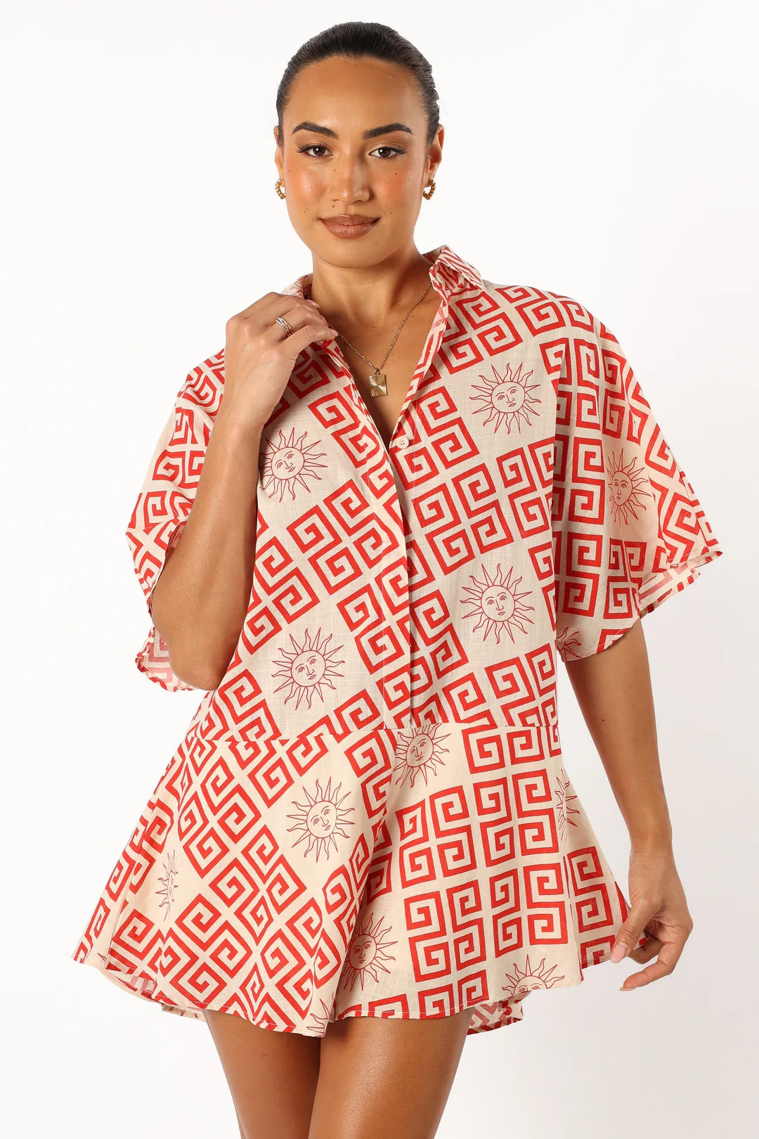 Sebastian Romper - Beige Red | Petal & Pup (US)