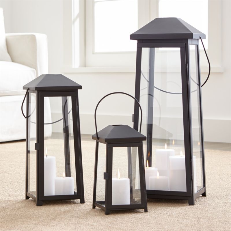 Petaluma Black Metal Lanterns | Crate & Barrel