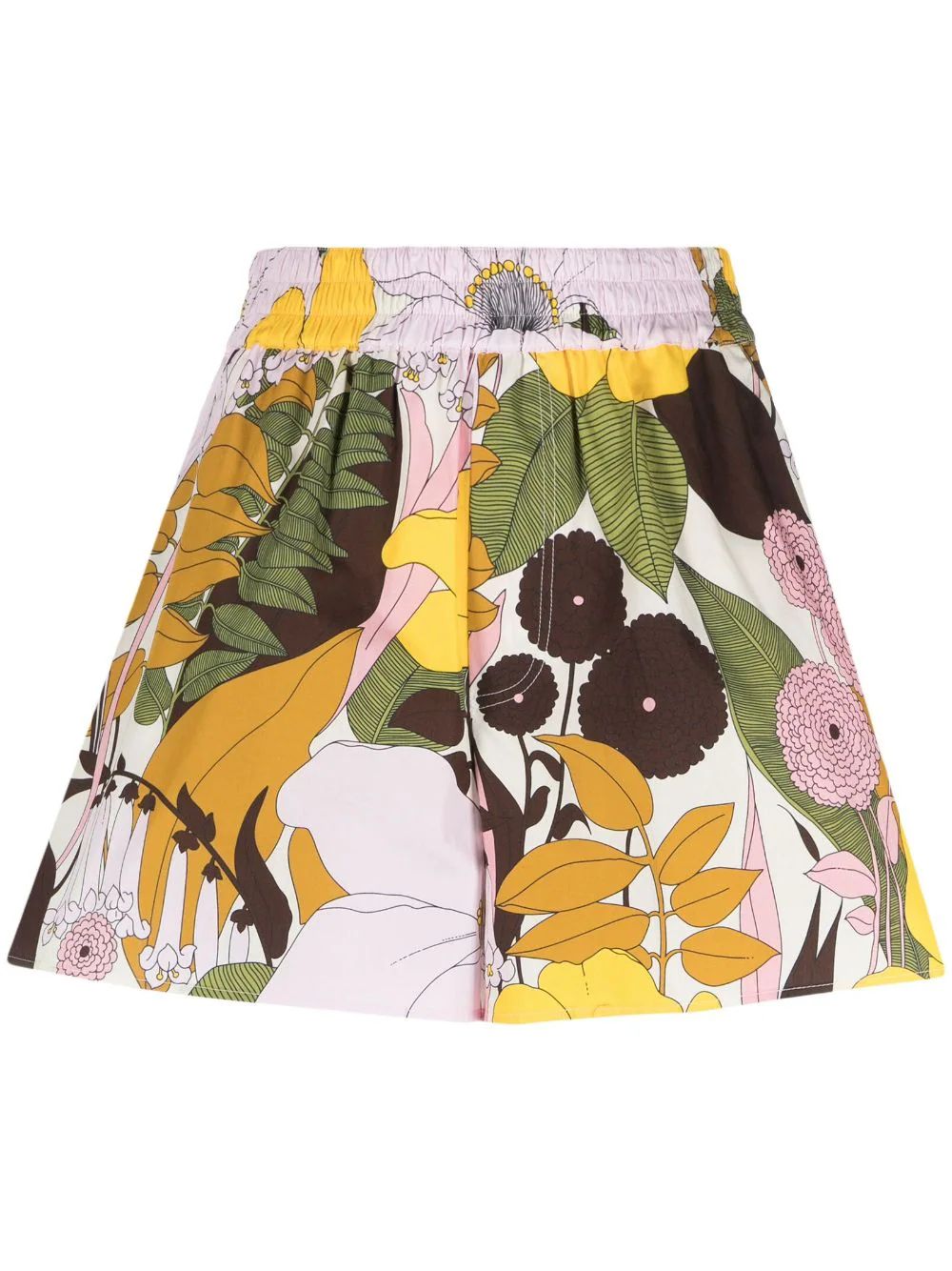 La DoubleJ Big Flowers-print Cotton Shorts - Farfetch | Farfetch Global