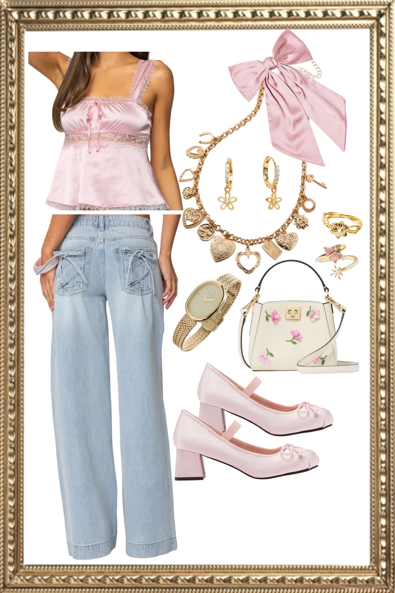 An everyday causal fit showcasing a pink satin cami top from ediketed and light washed jeans from PacSun with a fun pocket detail. A perfect mix of feminine ballet vibes and casual everyday wear  

#LTKStyleTip #LTKFindsUnder50 #LTKFindsUnder100