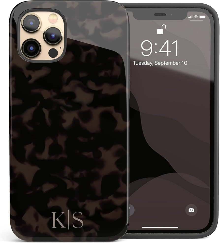 Custom Tort Tortoiseshell Initials Name Case, Personalized Name Case, Compatible with iPhone 16 P... | Amazon (US)