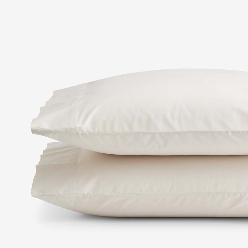 Solid  Garment Washed Cotton Percale Pillowcase Set - Buff, Standard | The Company Store