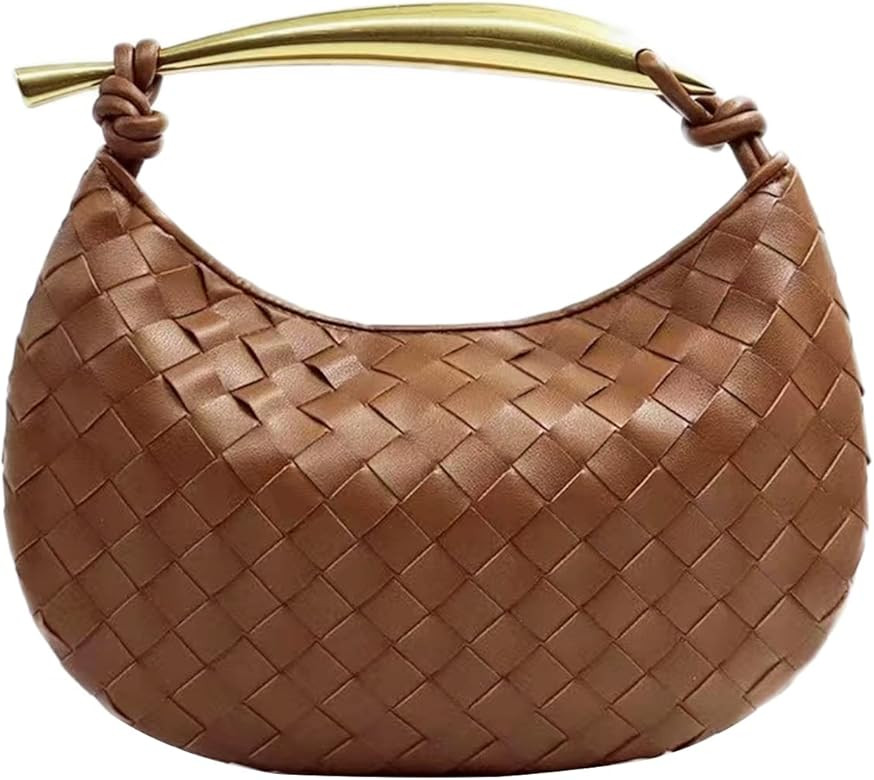 Woven Leather Hobe Dumpling Bag Dinner Handbag For Women Purse Hobo Bag Knotted Woven Handbag Sum... | Amazon (US)