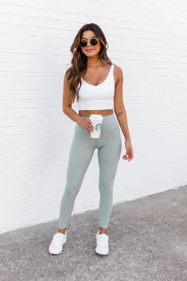 Chasing Reality Olive High Waist Legging | The Pink Lily Boutique